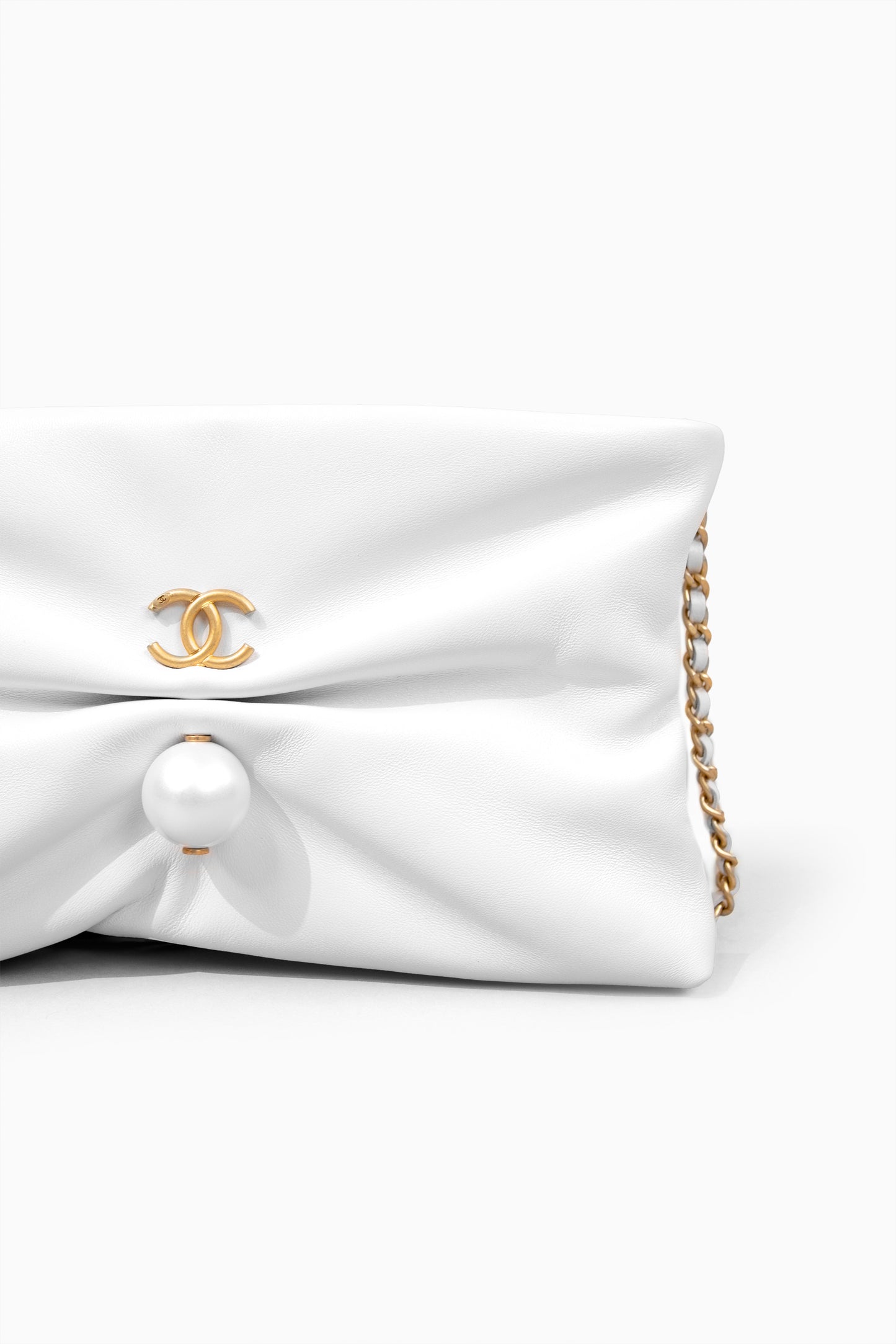 Chanel White Pearl Clutch