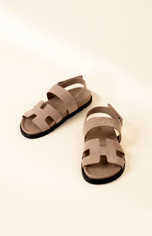 Hermès Chypre Suede Beige Sandals
