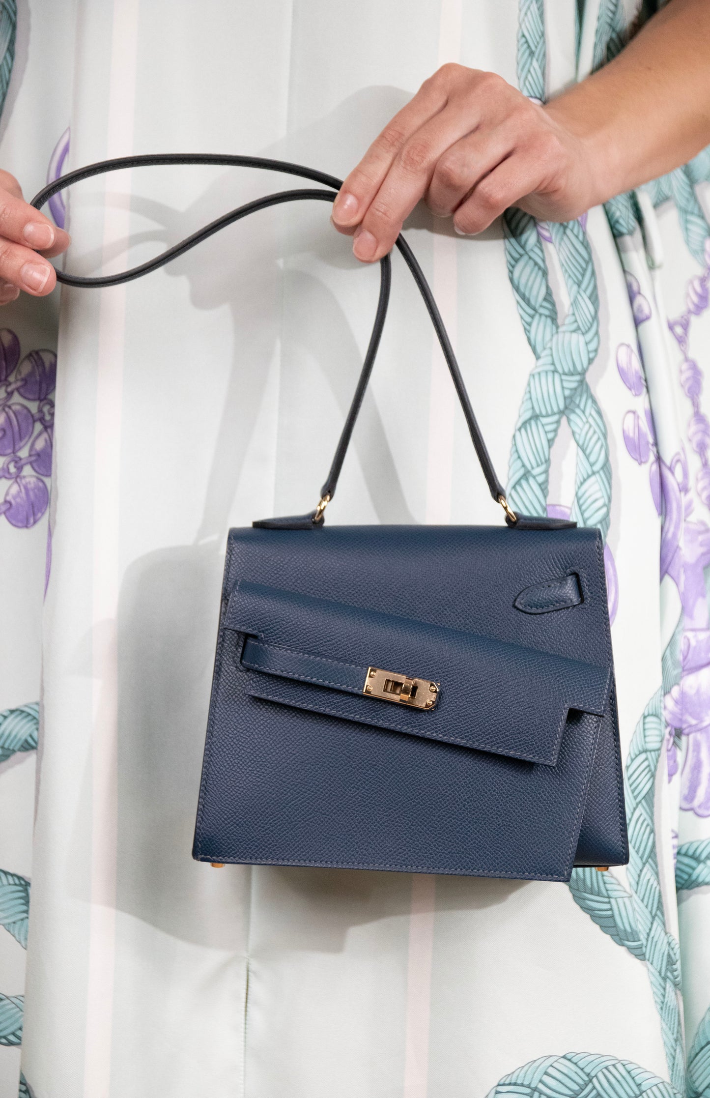 Hermès Kelly Desordre Epsom in Bleu de Prusse PBHW