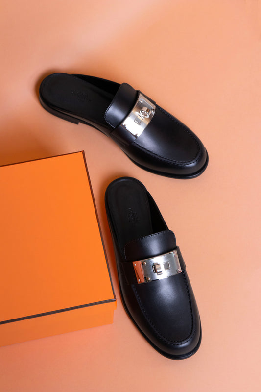 Hermès Lota Mule in Black PHW