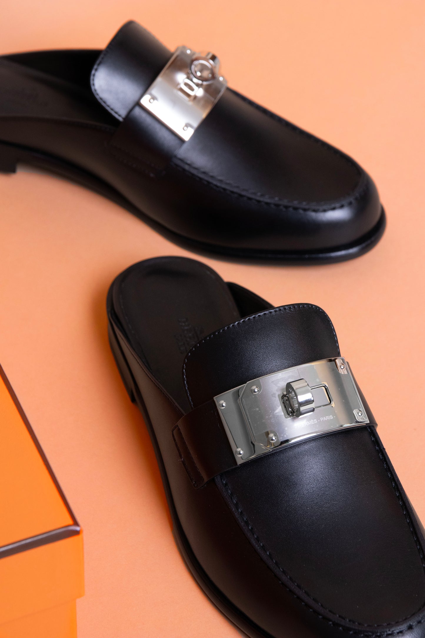 Hermès Lota Mule in Black PHW