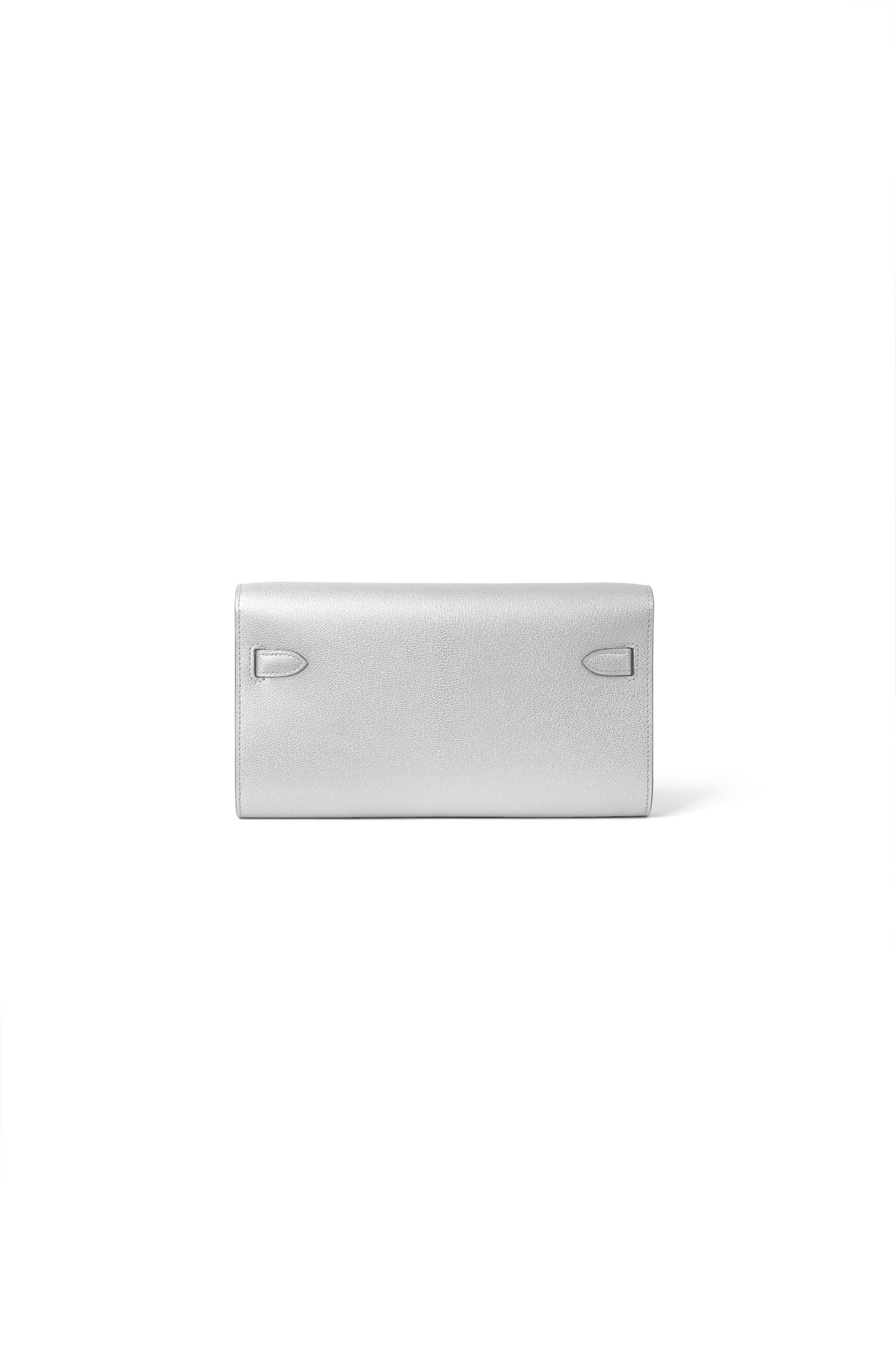 Kelly To Go Chevre in Argent with Silver Hardware