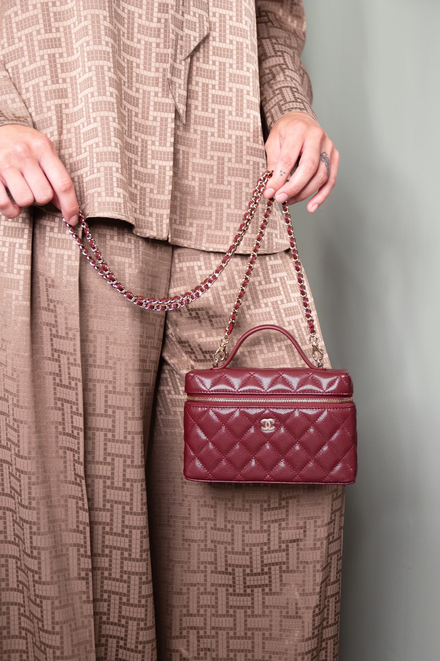 Chanel Burgundy Vanity with Chain