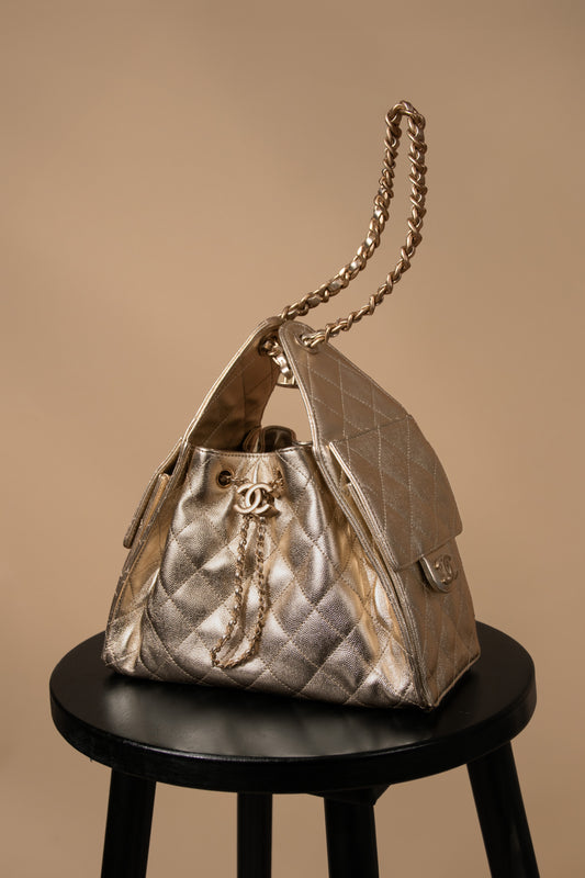 Chanel Hobo 25 Metallic Gold Bag