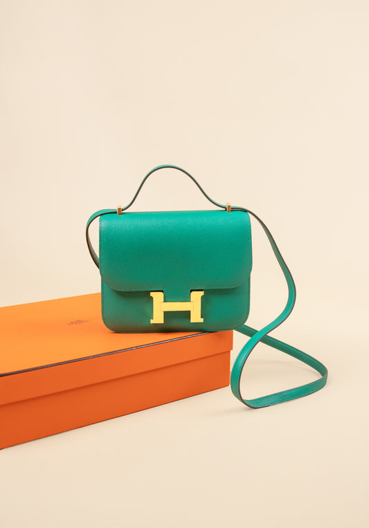 Hermès Constance 18 Epsom Menthe GHW