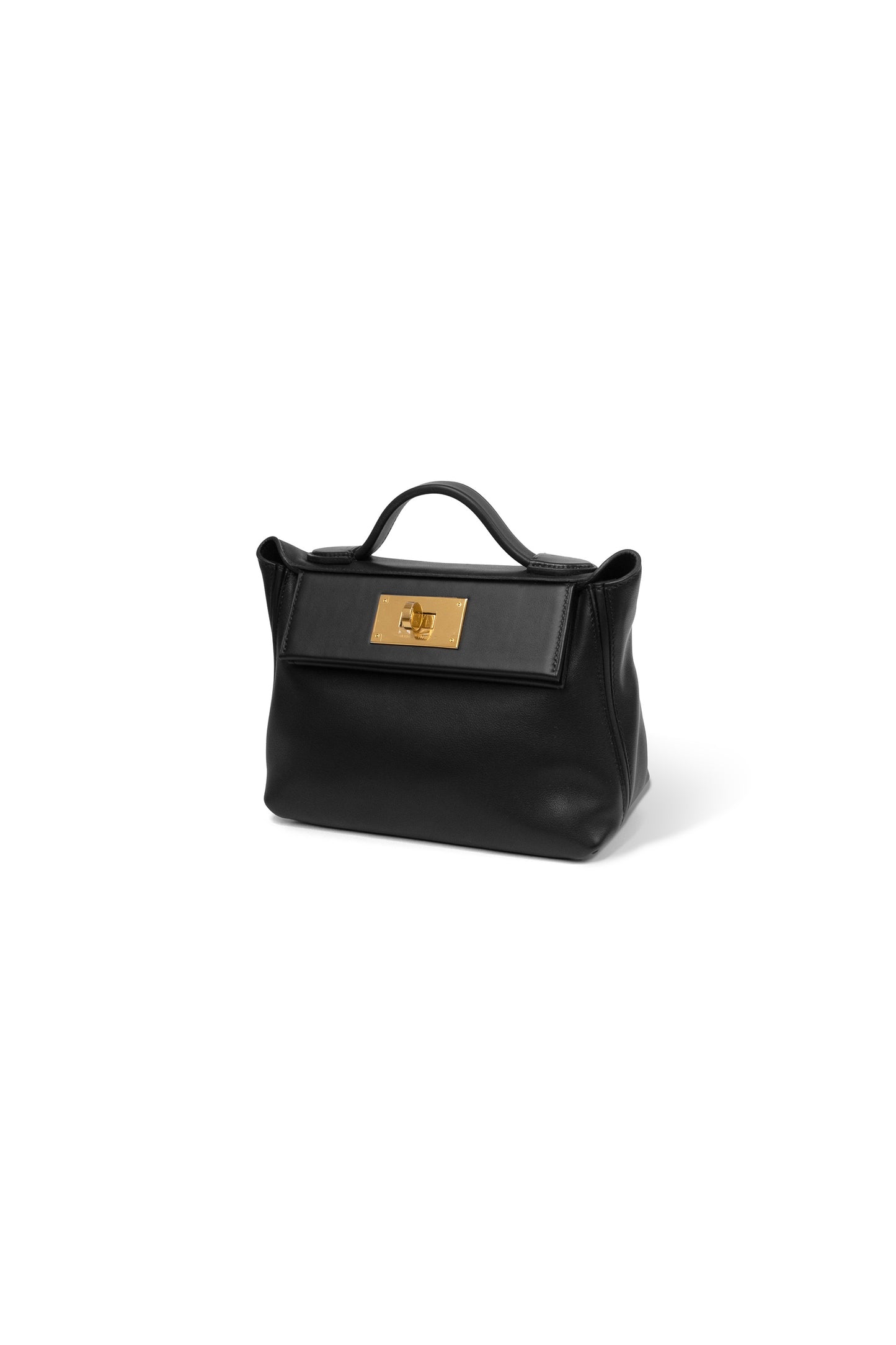Hermes Mini 24/24 in Black with Gold Hardware