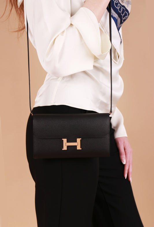 Hermès Black Constance Wallet To Go RGHW