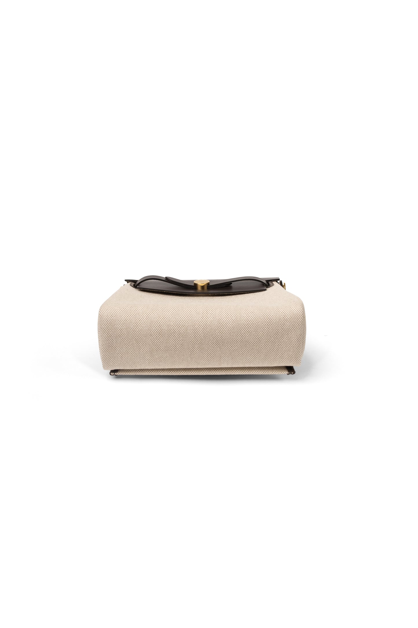 Hermes Mini Herbag in Ebene/Ecru with Gold Hardware