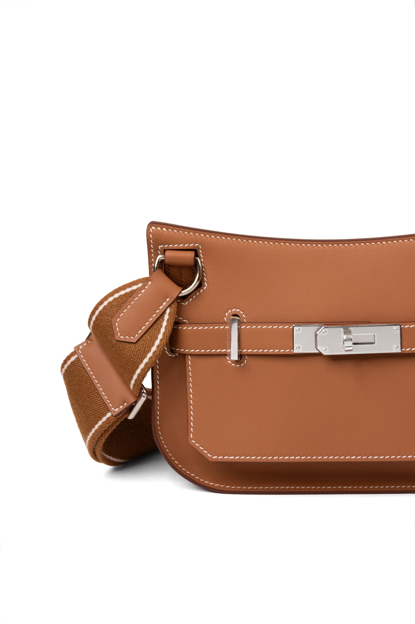 Hermes Jypsiere Crossbody Bag in Gold with Silver Hardware