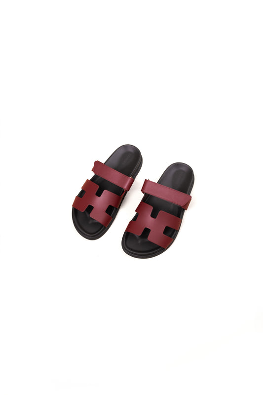 Hermes Chypre Sandals-Rouge H