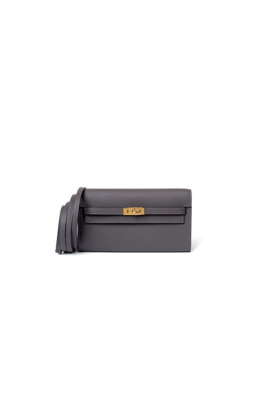 Hermes Kelly To Go in Ardoise with Gold Hardware