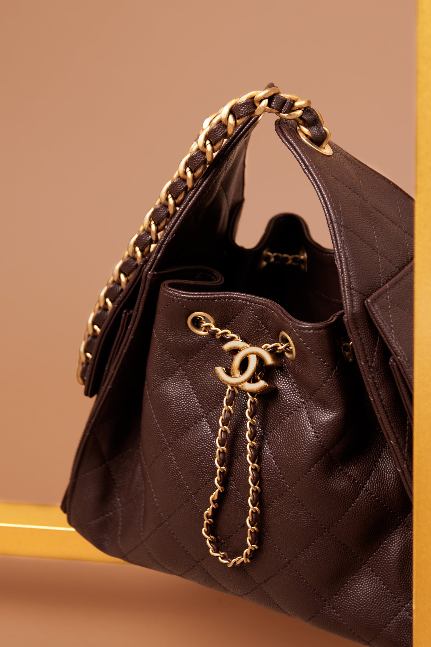 Chanel Dark Brown Hobo 25 Bag