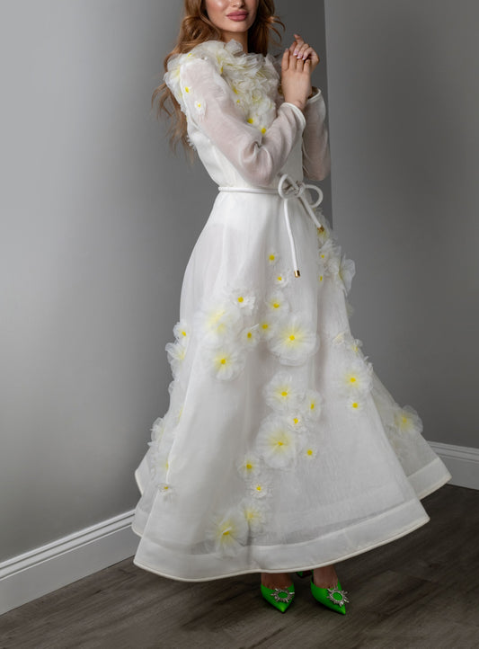 Zimmermann Matchmaker Daisy Ivory Midi Dress