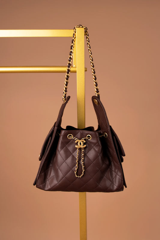 Chanel Dark Brown Hobo 25 Bag