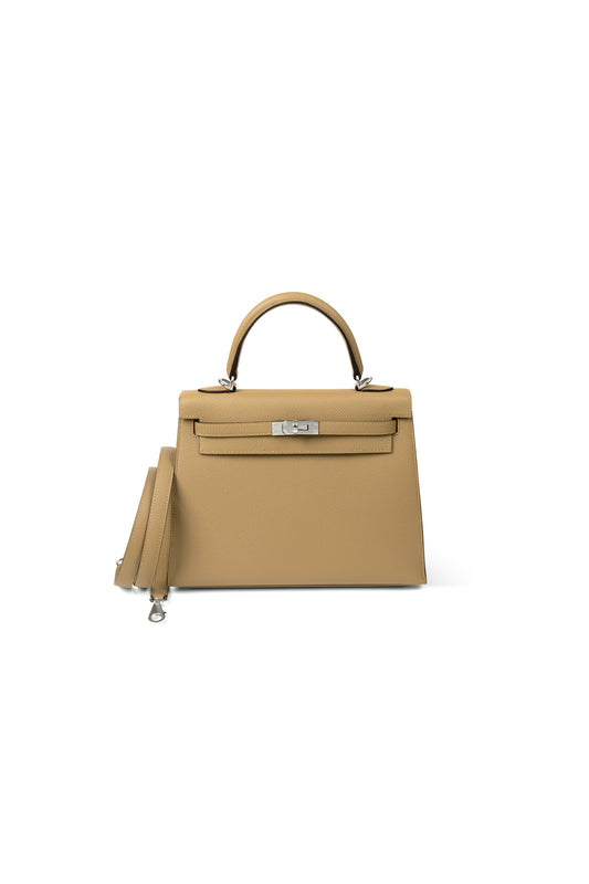 Hermes Kelly 25 in Poussiere with Silver Hardware