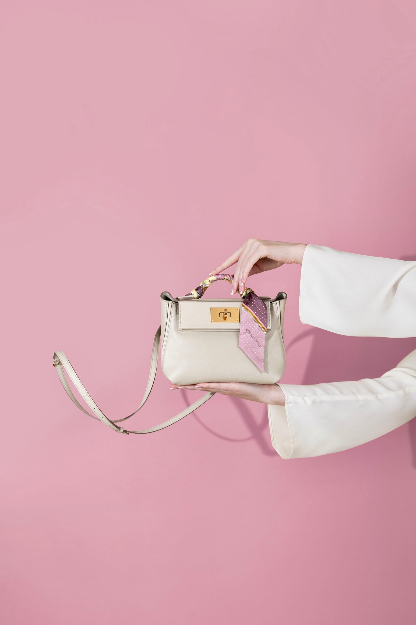 Hermès Mini 24/24 in Beton/Craie GHW