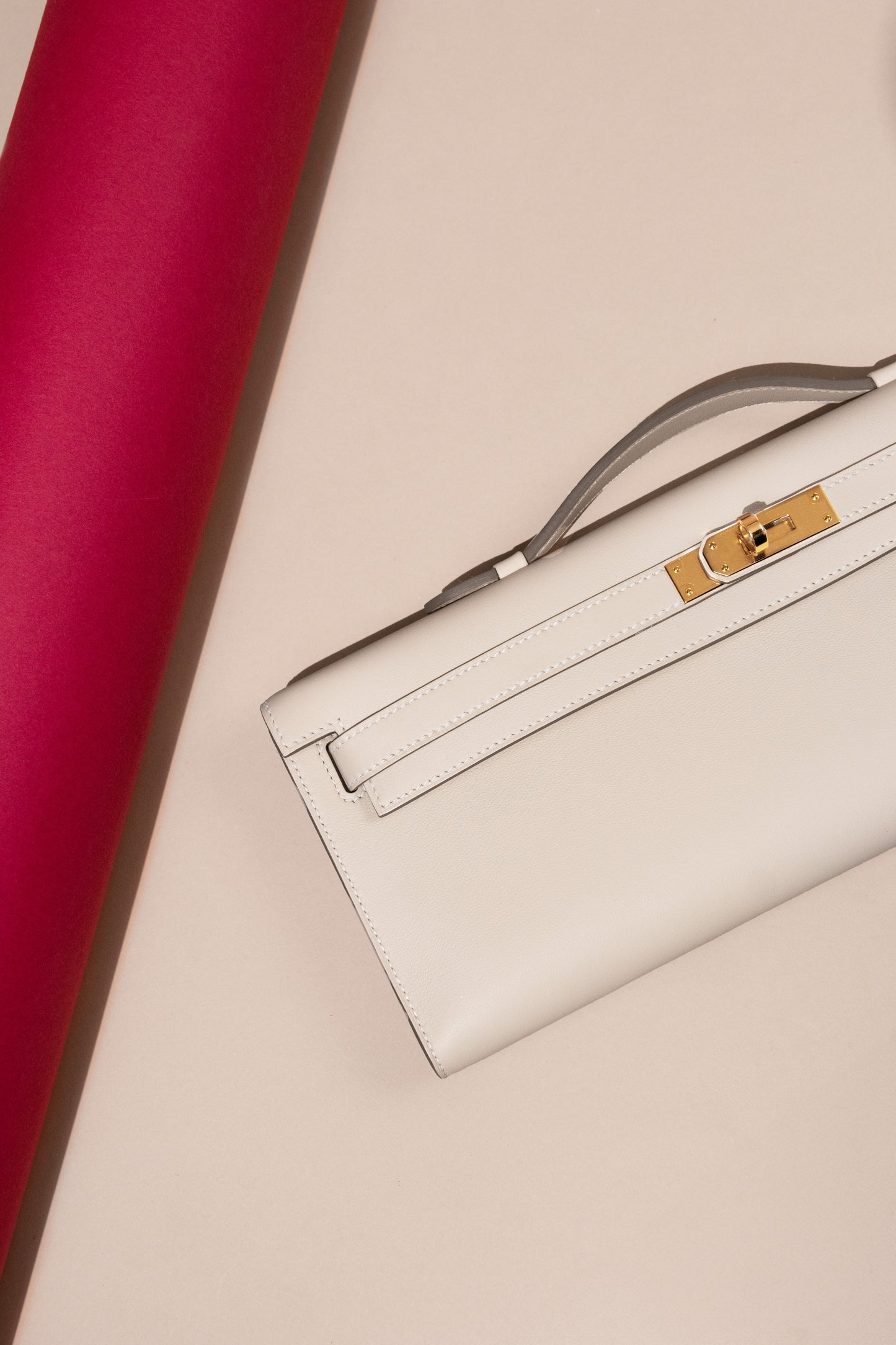 Hermès Kelly Cut Swift Craie GHW