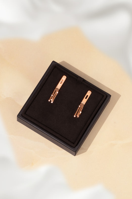 Hermès Kelly Gavroche Rose Gold Earrings