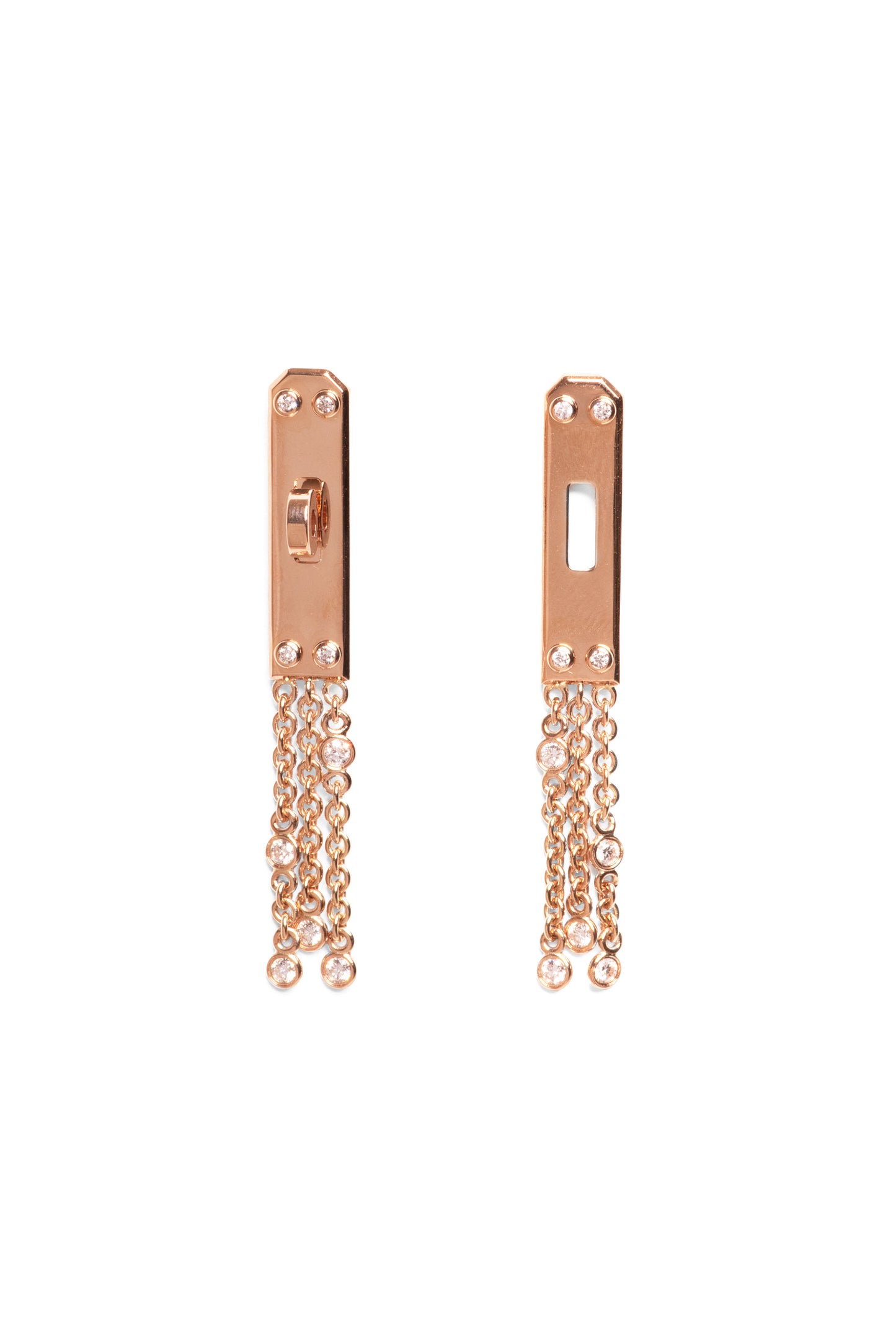Hermes Gavroche Rose Gold Earrings
