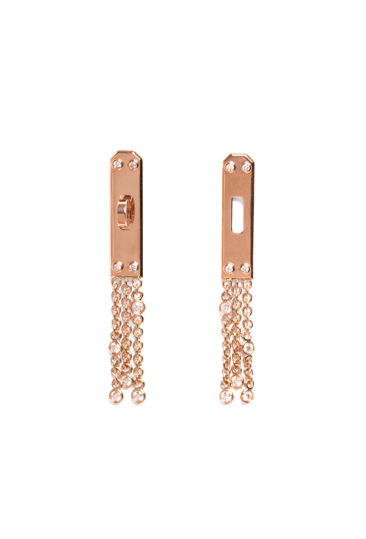 Hermes Gavroche Rose Gold Earrings
