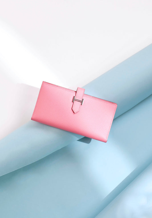 Hermès Bearn Wallet in Rose Confetti