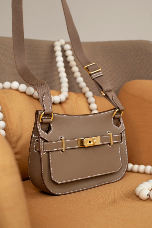 Hermès Jypsiere Mini in Etoupe GHW