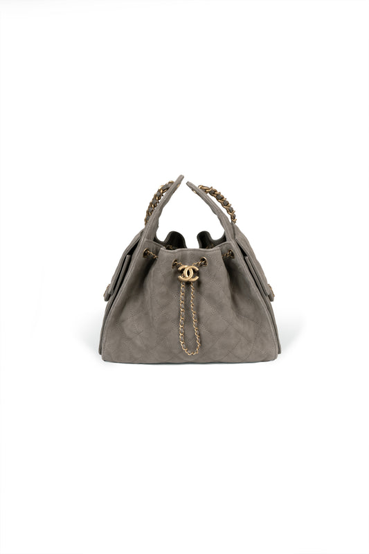 Chanel 25 Bag Suede in Gris