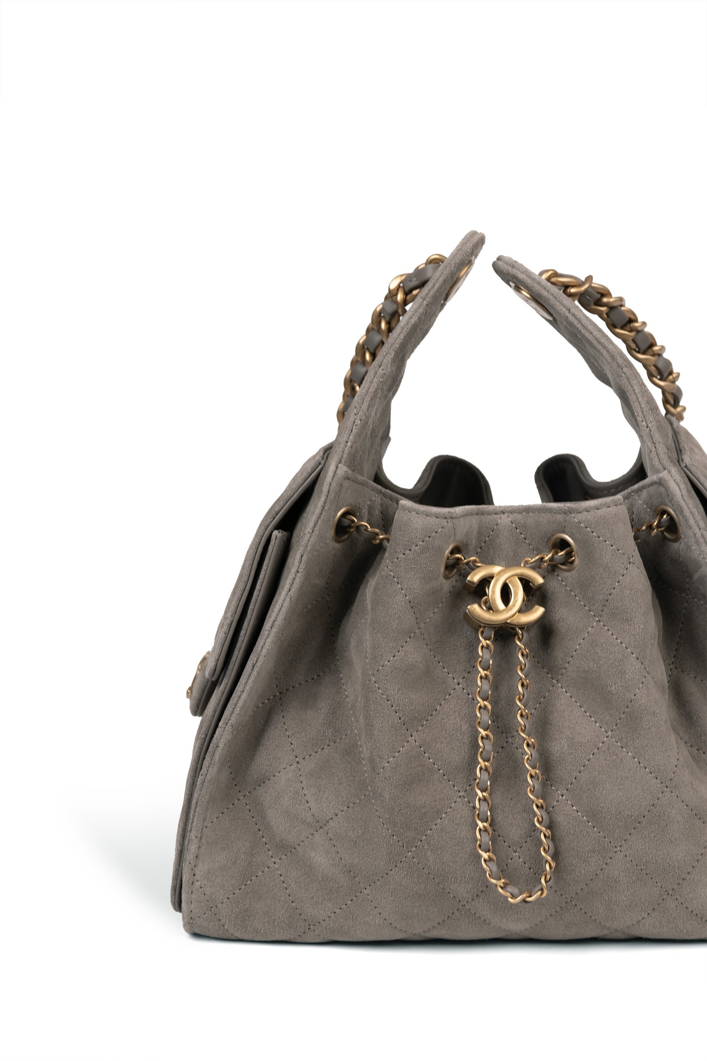Chanel 25 Bag Suede in Gris