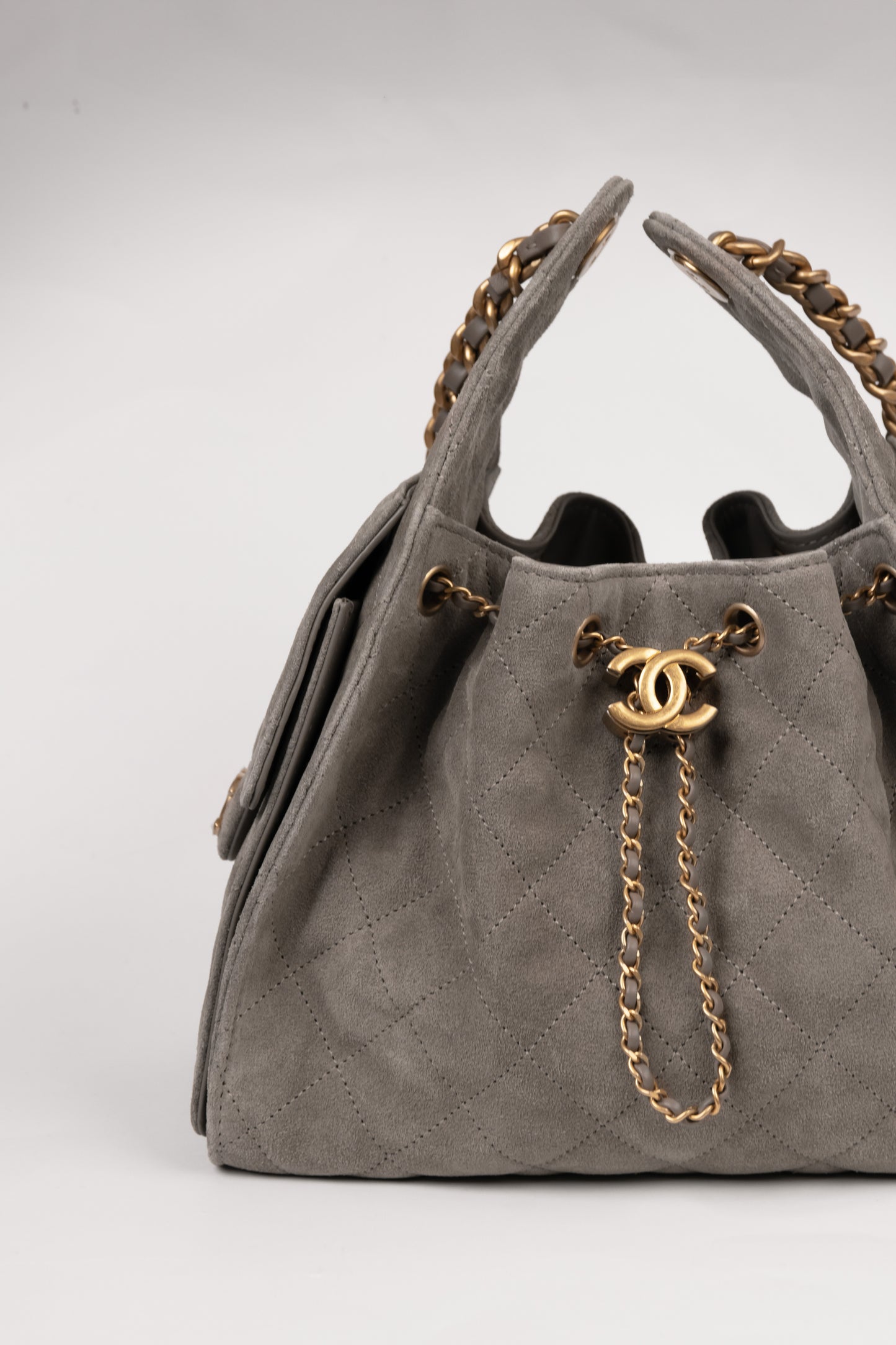 Chanel Grey Hobo 25 Bag