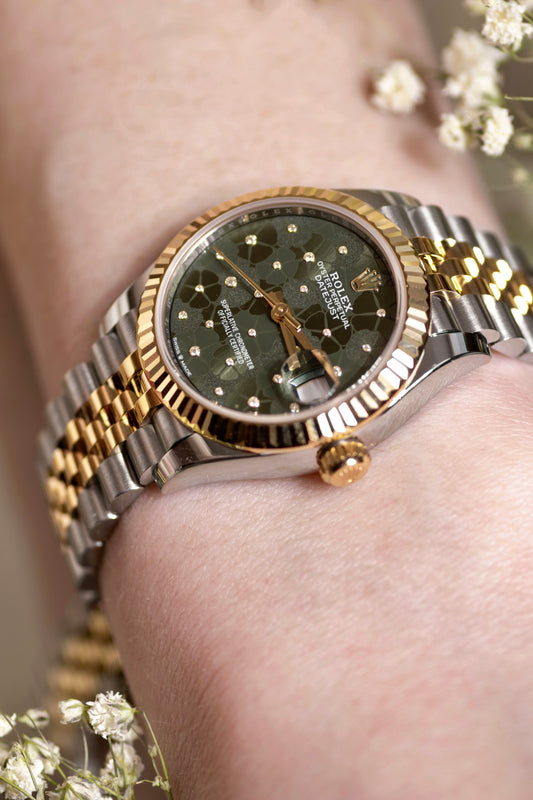 Rolex Oyster Perpetual Green Floral Dial 31mm