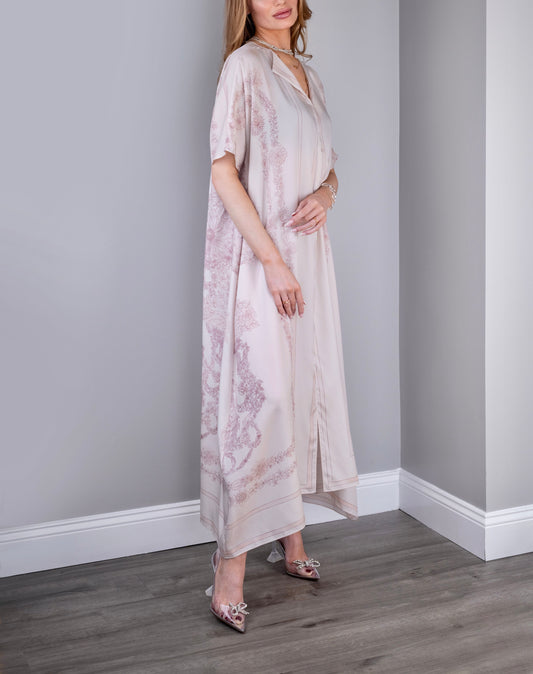 Hermès "Brides de Gala et en Fleurs" Caftan in Rose Pâle