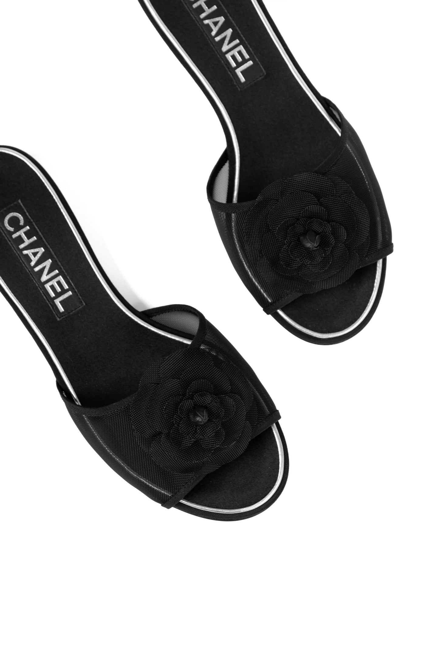 Chanel Camelia Flower Mesh Sandals