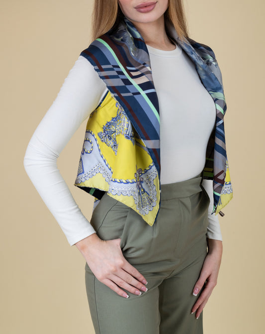 Hermès Petite H Multicolor Reversible Silk Shrug