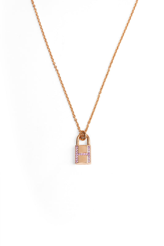 Hermes Kelly Lock Pendant in Rose Gold