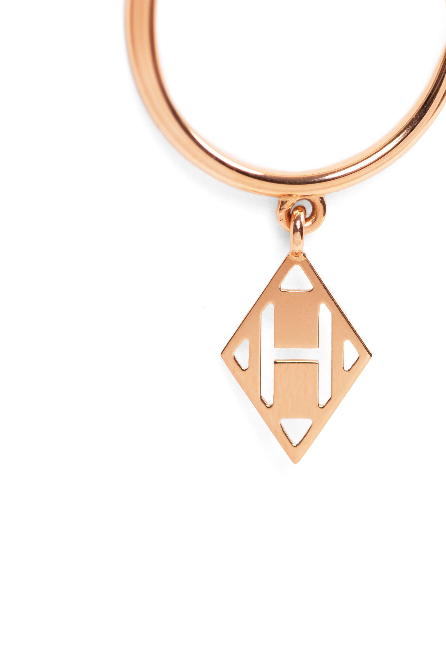 Hermès Rose Gold Ex-Libris H ring