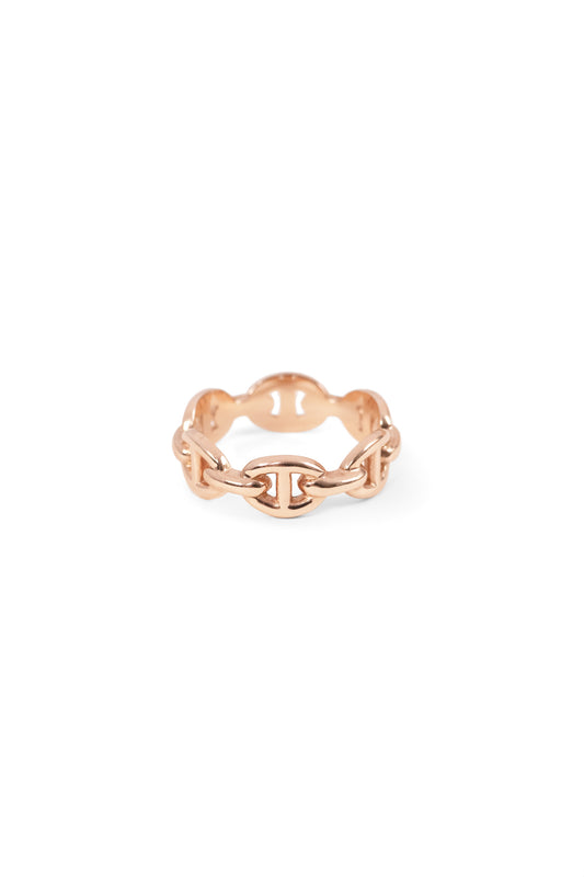 Hermes Rose Gold Chain D'Ancre Ring