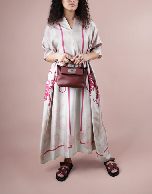 Hermès "Palefroi Remix" Caftan in Beige Avoine & 24/24 Rouge H PHW