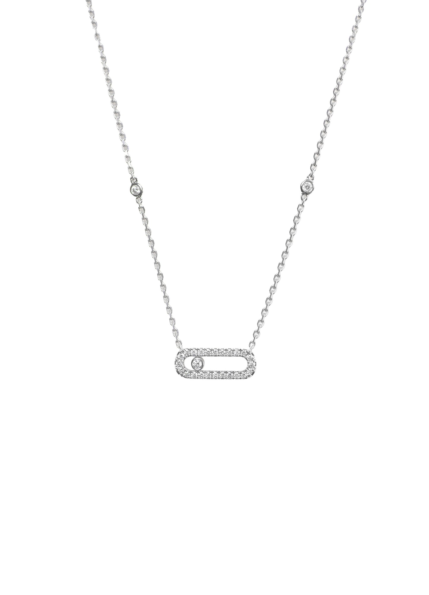 Messika Move Uno Pavé Necklace in White Gold