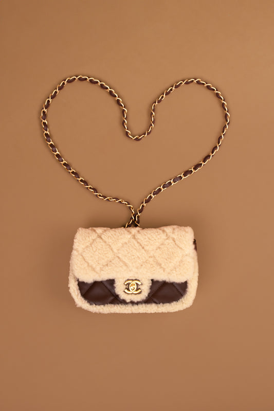 Chanel Small Dark Brown/Shearling Flap Bag