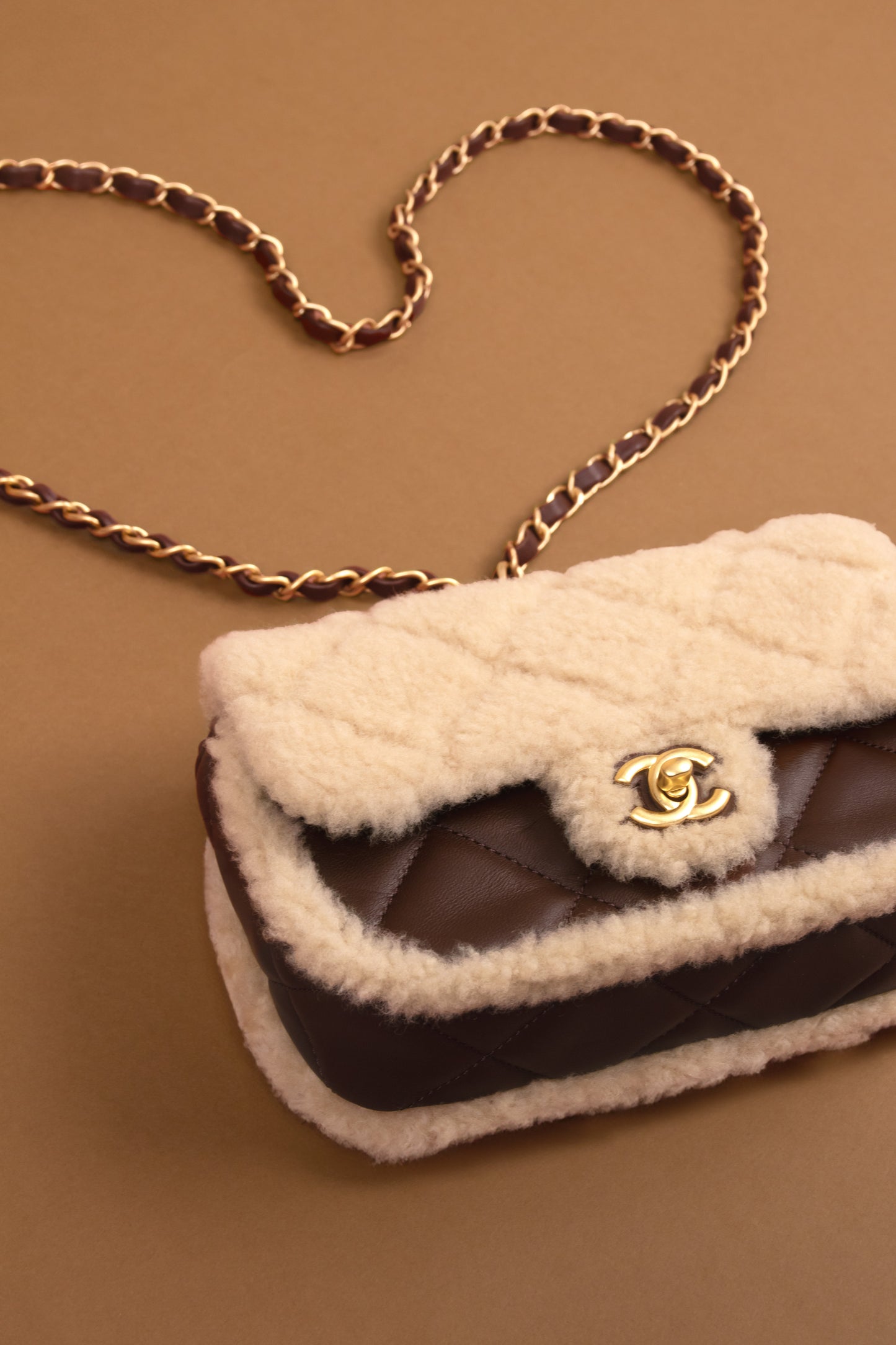 Chanel Small Dark Brown/Shearling Flap Bag