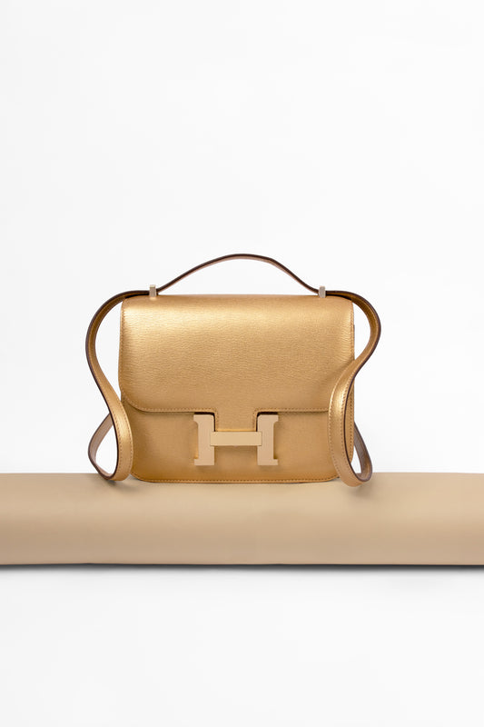 Hermès Constance 18 Chevre Chamkilight Dore GHW