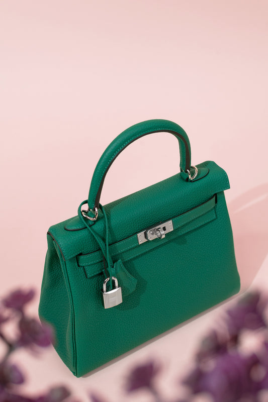 Hermès Kelly 25 Togo in Vert Vertigo PHW