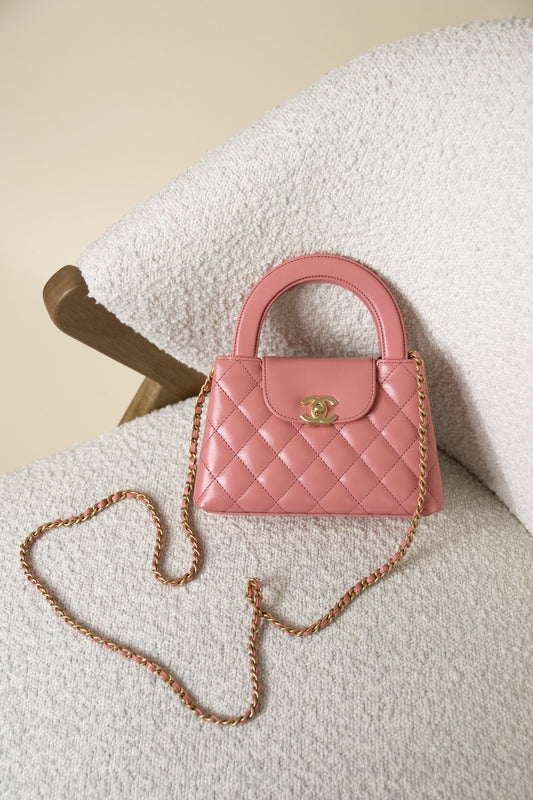Chanel Mini Top Handle Light Pink Bag with Chain