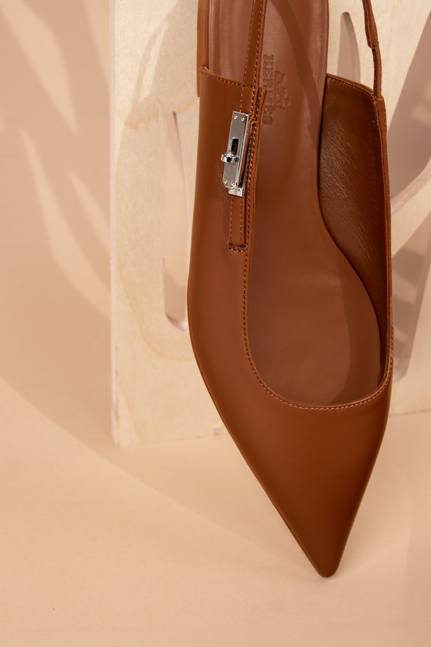 Hermès Gold Lovely Slingbacks PHW