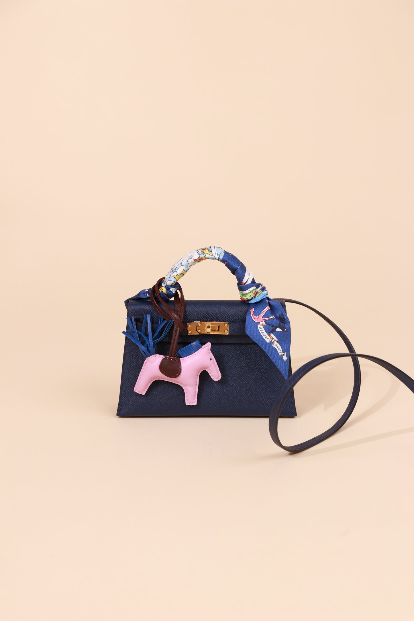 Hermès Mini Kelly 20 Epsom in Blue Navy GHW