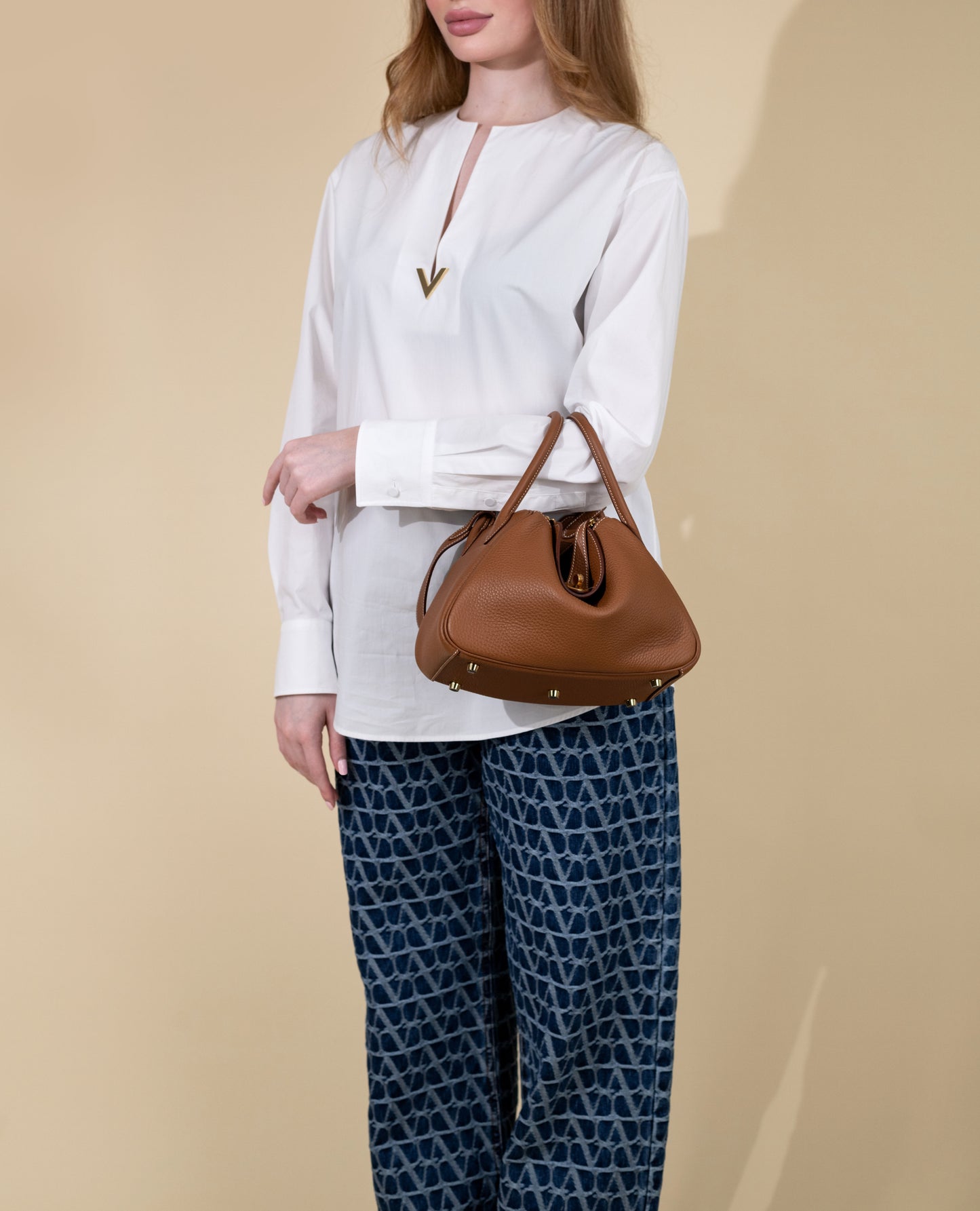 Hermès Lindy 26 Gold GHW with Valentino Top & Pants