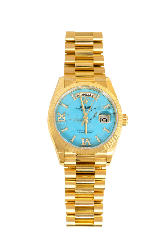 Rolex Day Date 36mm in Yellow Gold with Turquiose Dial