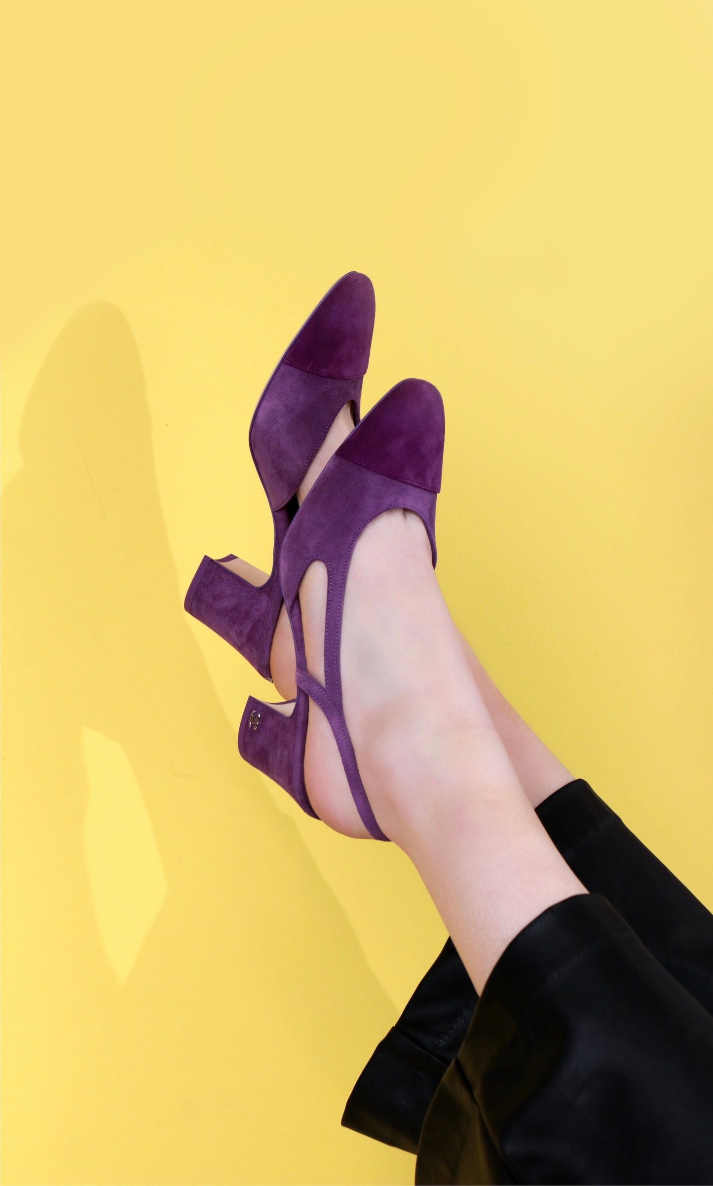 Chanel Purple Suede Slingbacks
