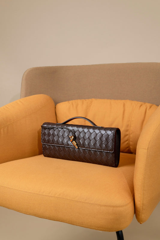 Bottega Veneta Long Clutch in Chocolate Brown