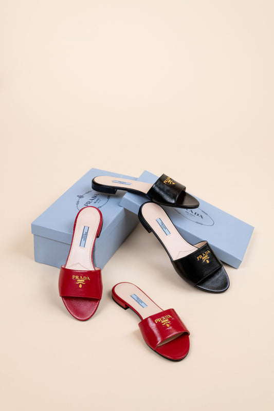 Prada Red & Black Sandals